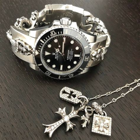 chrome hearts rolex bracelet price|Chrome Hearts Rolex submariner.